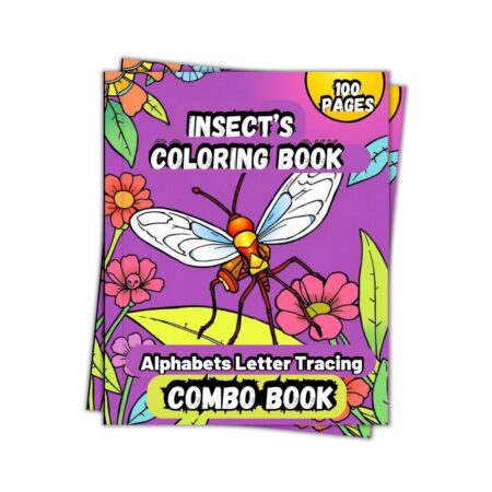 Insect Coloring & English Letters Tracing Book Combo for Kids – 100 Pages of Fun Learning