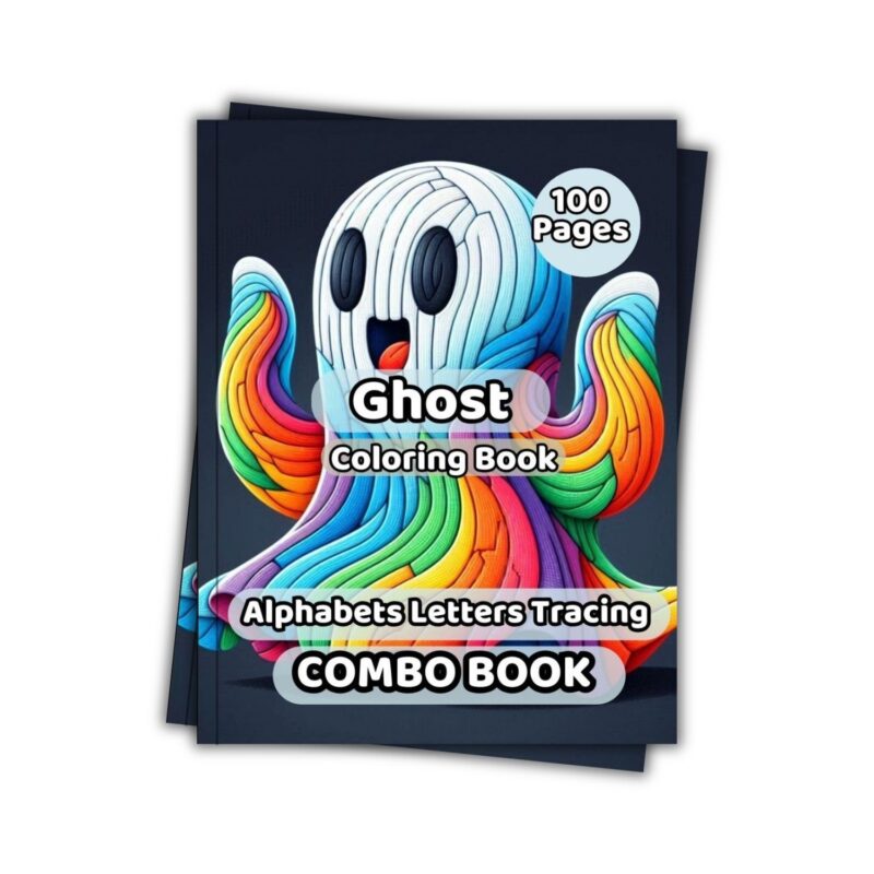 Ghost Coloring and ABC English Letters Tracing Combo Book for Kids 100 Pages