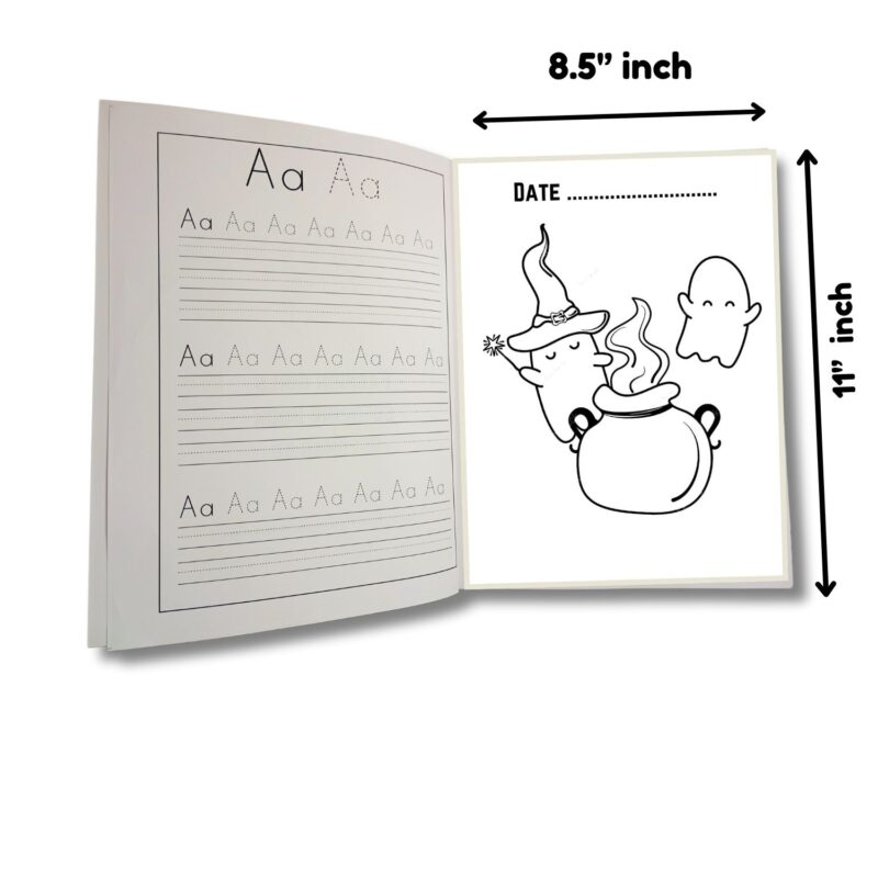 Ghost Coloring and ABC English Letters Tracing Combo Book for Kids 100 Pages - Image 3