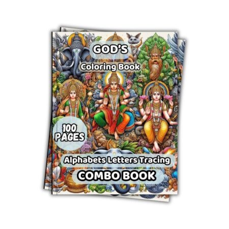 Gods Coloring Book with ABC Letter Tracing for Kids Combo 100 Pages