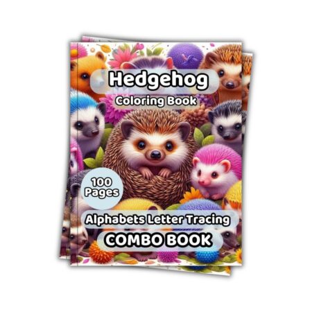 Hedgehog Coloring and ABC Letters Tracing Combo Book 100 Pages