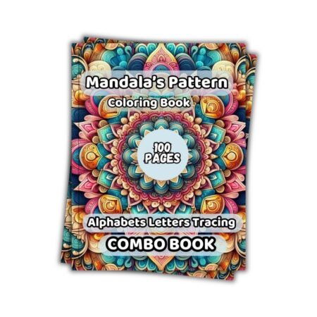 Mandala Pattern Design Coloring and ABC Letter Tracing Combo Workbook 100 Pages