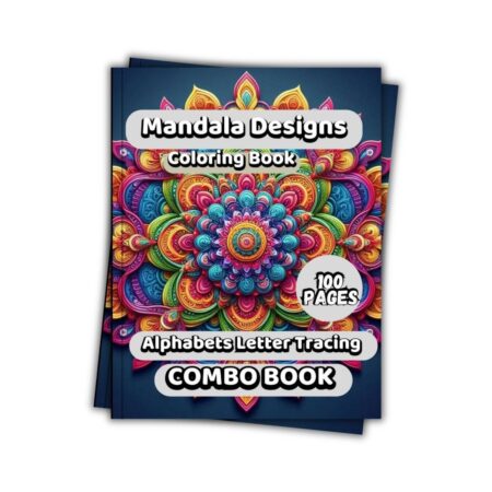 Mandala Unique Designs Coloring Book with ABC English Tracing Combo 100 Pages