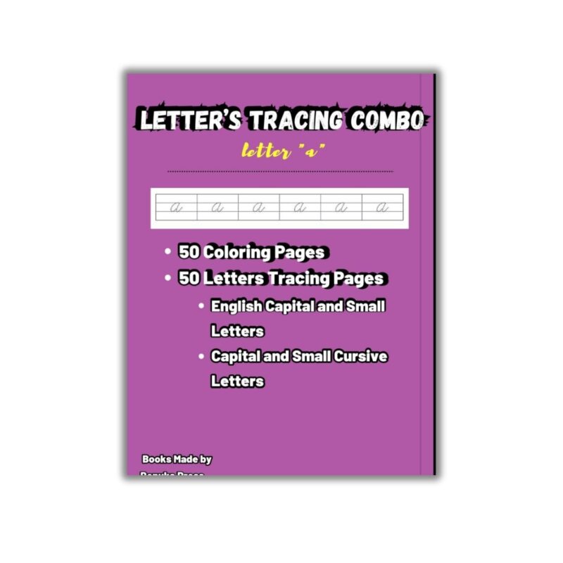 Mermaid SEA Creature Coloring and ABC English Letters Tracing Combo Book 100 Pages - Image 2