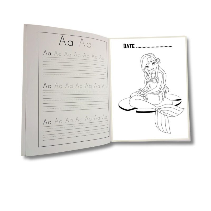 Mermaid SEA Creature Coloring and ABC English Letters Tracing Combo Book 100 Pages - Image 3
