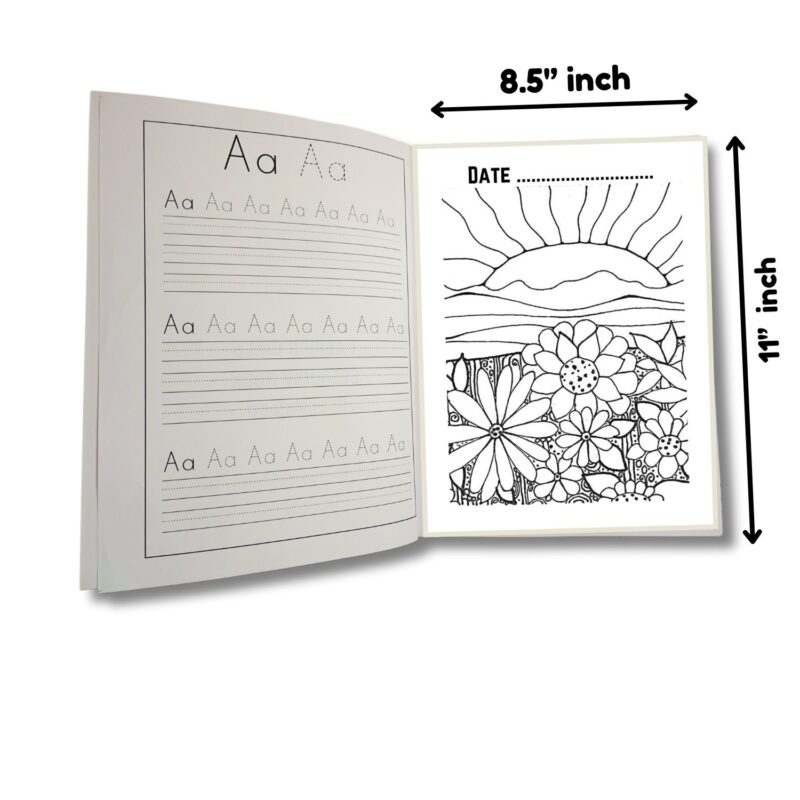 Natures Coloring Book for Girls with ABC Letters Tracing Combo 100 Pages - Image 3
