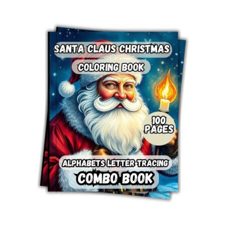 Santa Claus Christmas Coloring Book with ABC Letter Tracing Combo 100 Pages